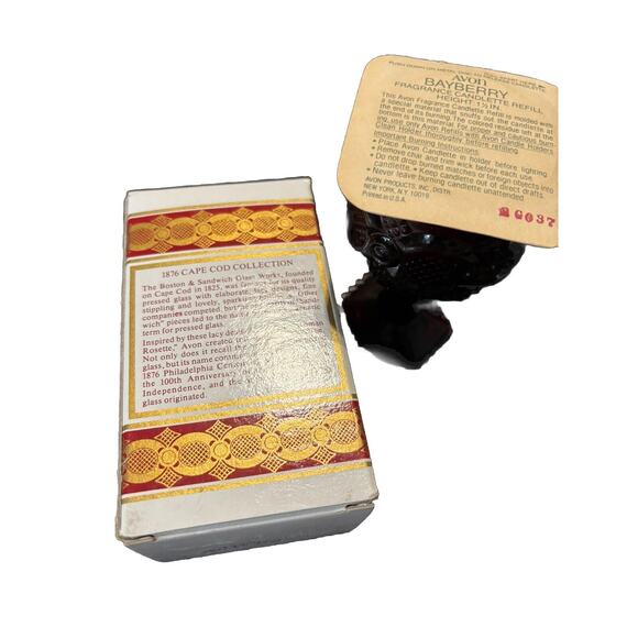 Vintage Avon 1876 Cape Cod Collection Wine Goblets Candlette Holder With Bayberr - Picture 5 of 5